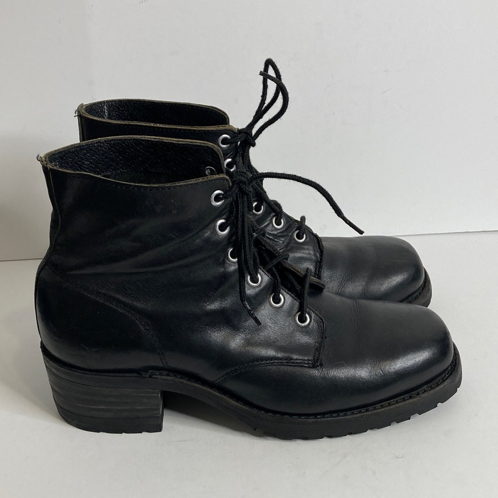 Vintage Frye Black Lace-up Ankle Boots women’s 10